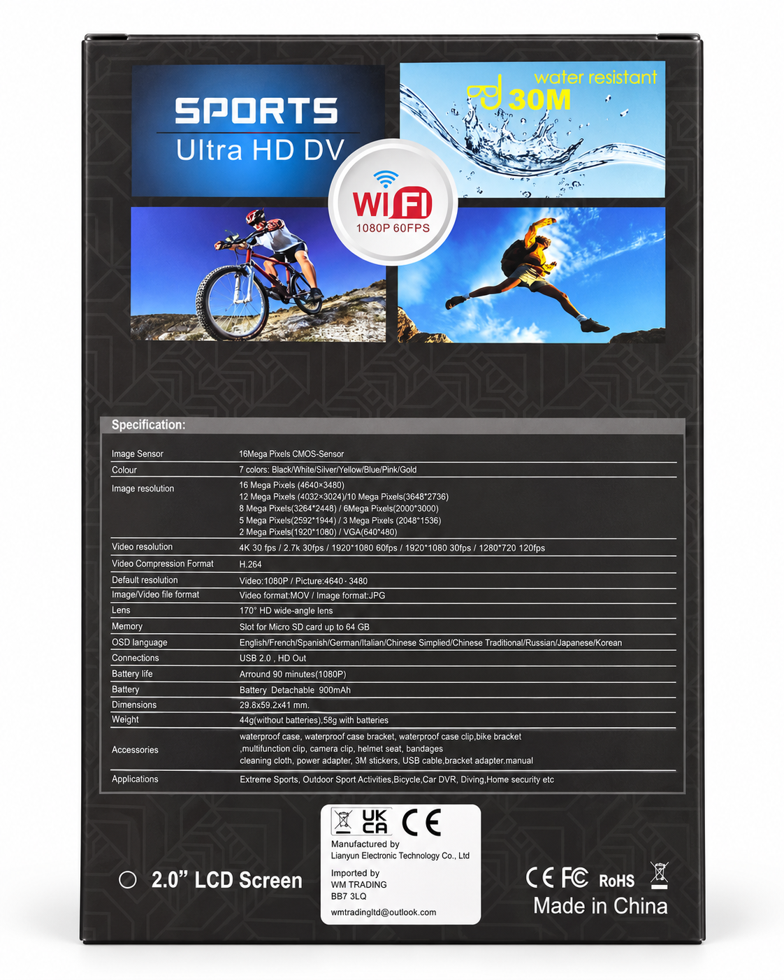 4K Ultra HD Sports Action Camera.