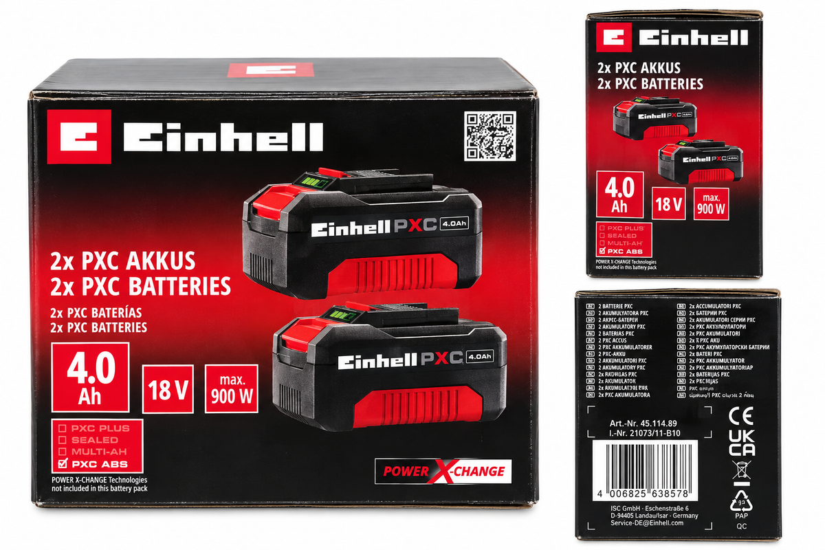 Einhell Power X-Change 18V 4.0Ah Battery Twin Pack – 2 x PXC Batteries