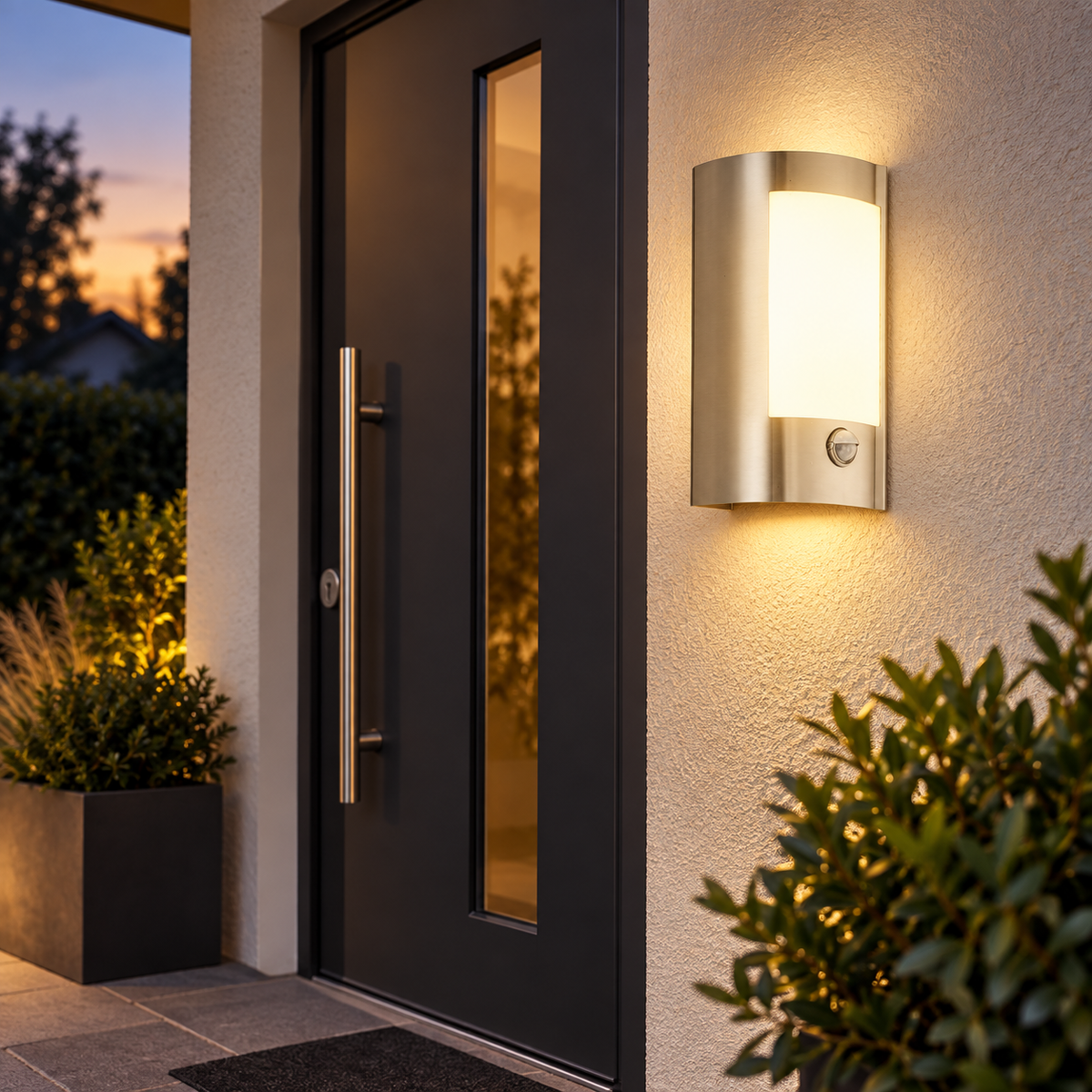 CASAYA Fidelidad Outdoor Wall Light with PIR Motion Sensor – Stainless Steel