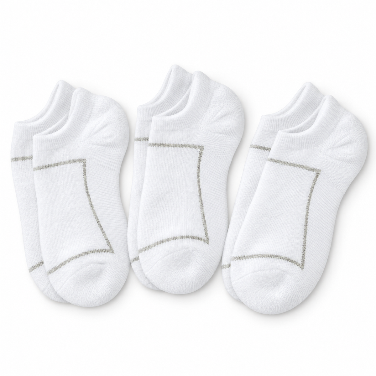ZAAZ Men’s White Sneaker Socks – 3 Pair Pack