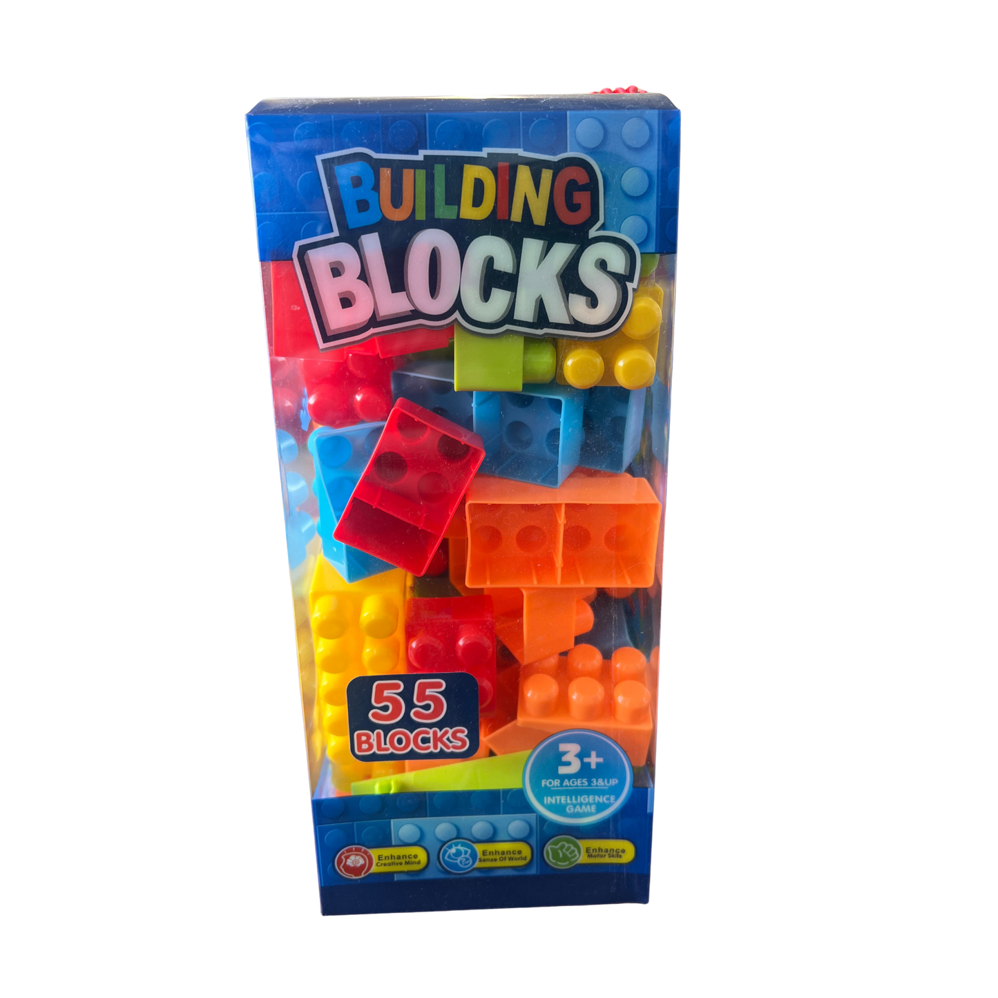 Kids Building Blocks – 55 Pieces (Ages 3+, Blue & Pink)