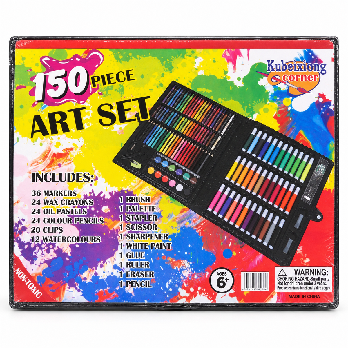 150-Piece Children’s Art Set in Folding Carry Case