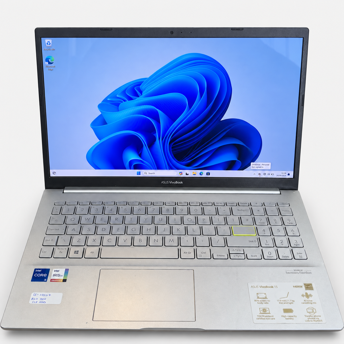 ASUS VivoBook X513EA 15.6" Laptop – Intel Core i5, 8GB RAM, 128GB NVMe SSD, Windows 11