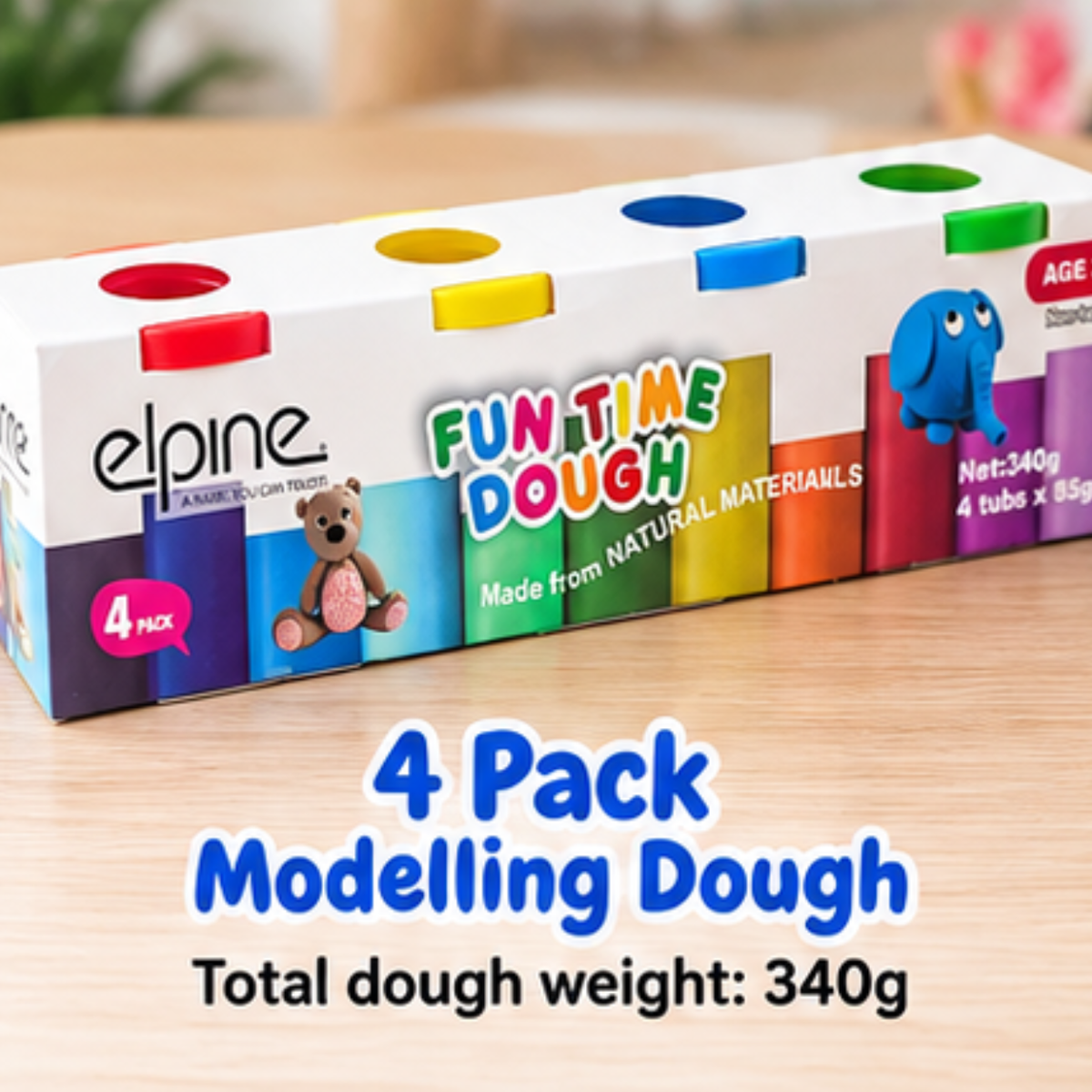 Elpine Fun Time Dough – 4 Colour Pack