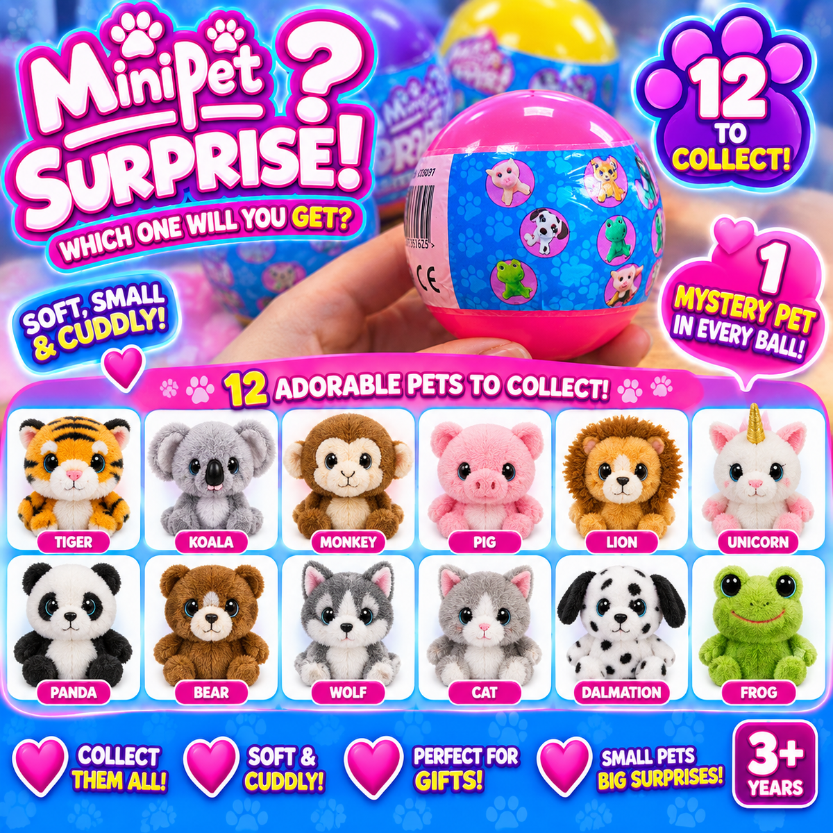 Mini Pet Surprise – Mystery Soft Plush Pet Collectible