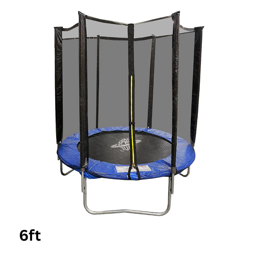 6ft trampoline with safety net on a white background