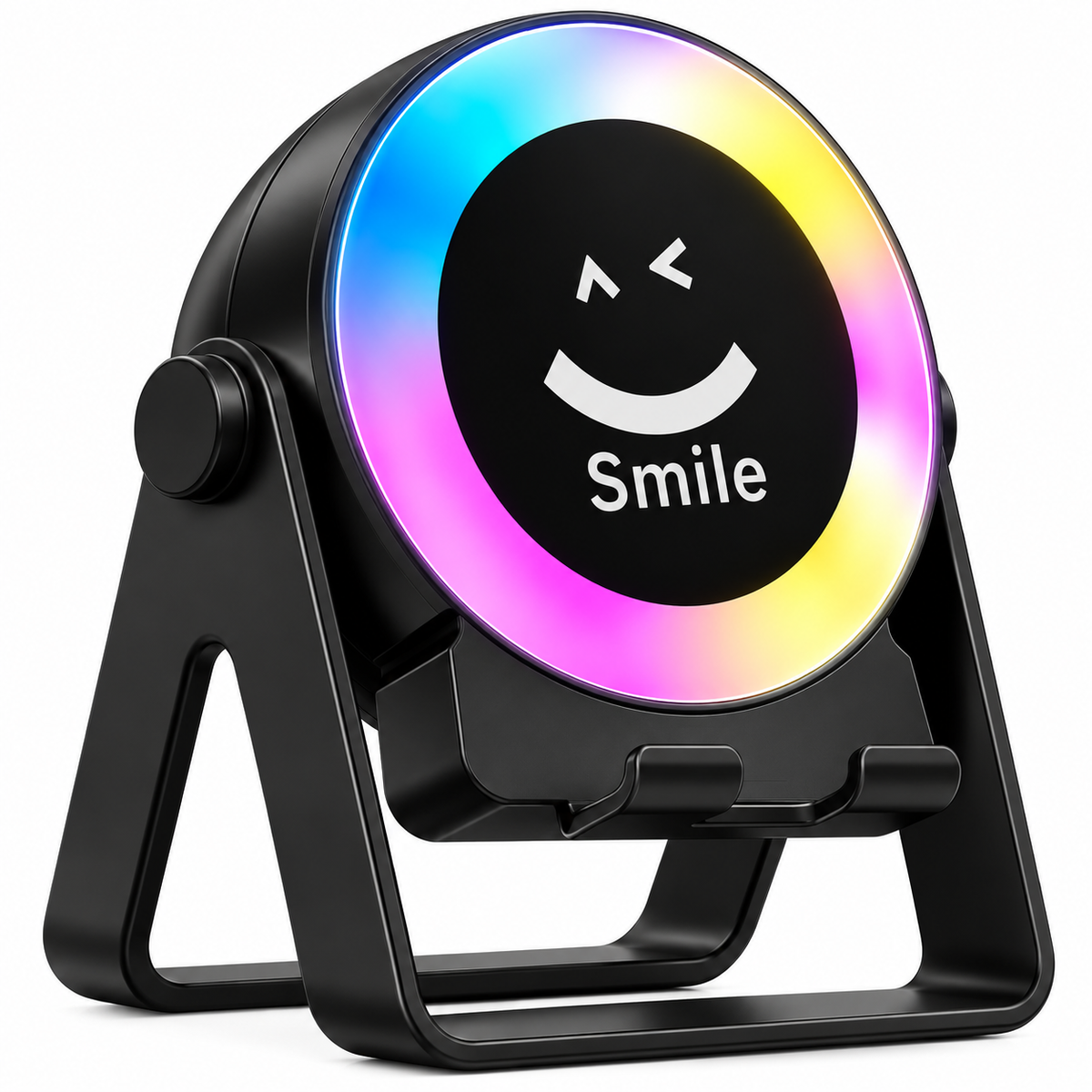Wireless Speaker Bracket with Phone Holder &amp; LED Light – White or Black