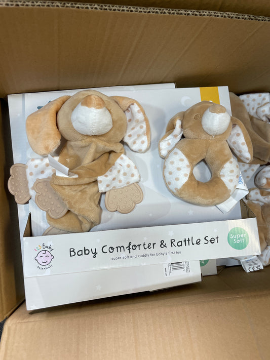 Baby Comforter & Rattle Set