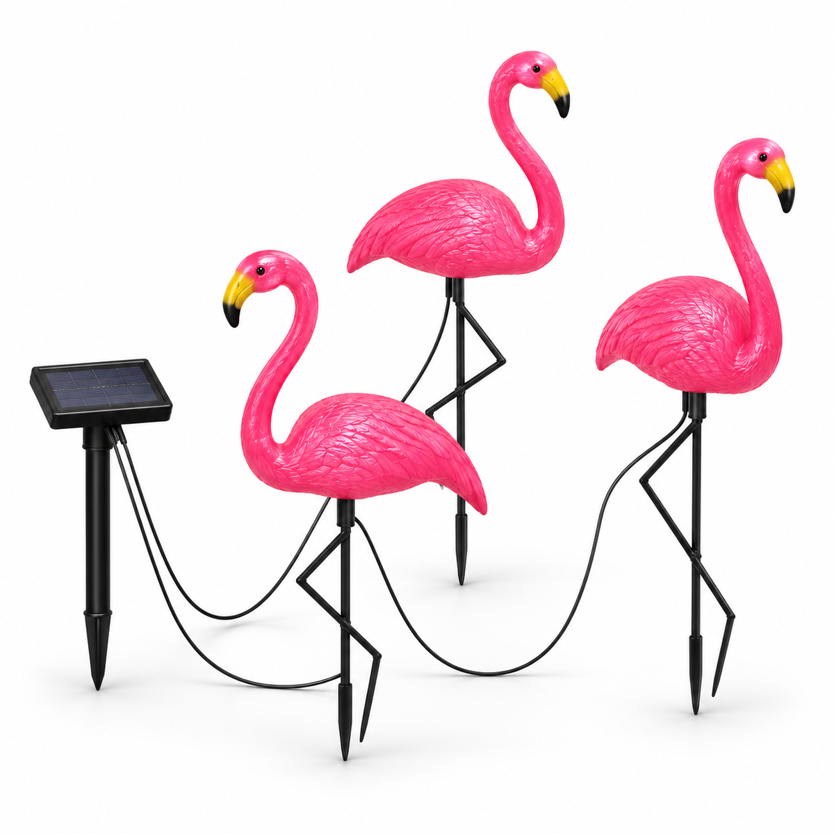 3-Piece Solar Flamingo Garden Lights