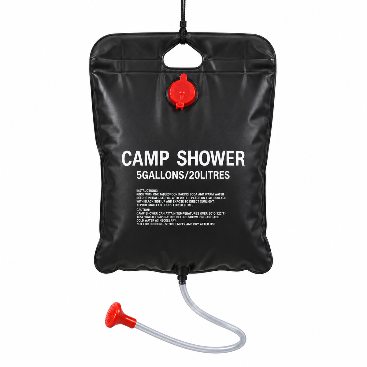 Redwood Leisure 20 Litre Solar Camping Shower – Portable 5 Gallon Water Bag