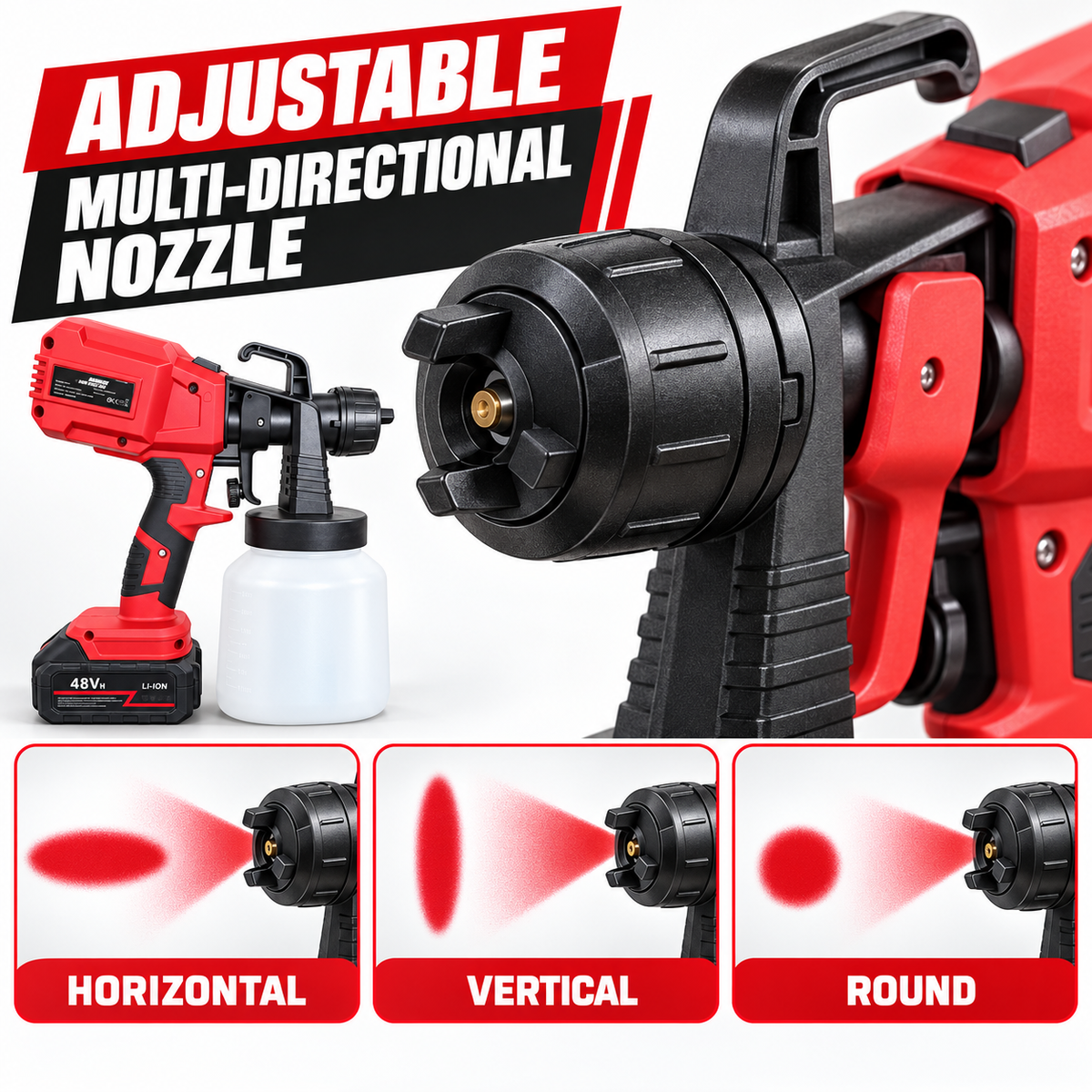 Cordless Paint Spray Gun – 21V 800ml Electric Paint Sprayer Kit