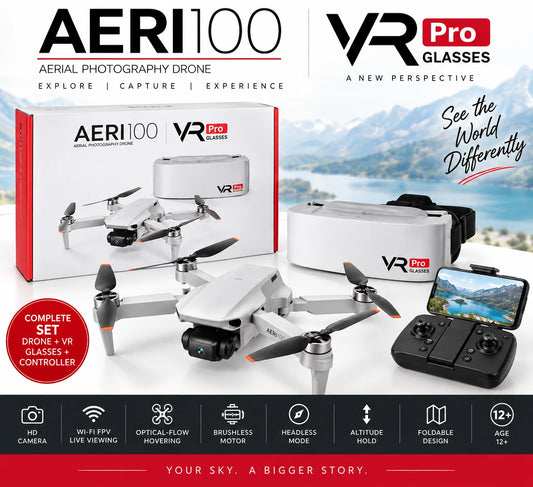 AERI100 Ready to Fly Drone Quadcopter VR Pro Drone VR