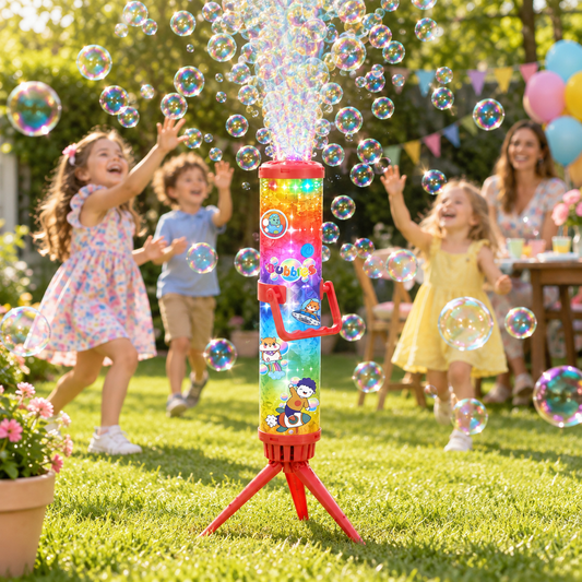 Rechargeable LED Bubble Firework Machine with Tripod – Assorted Colours