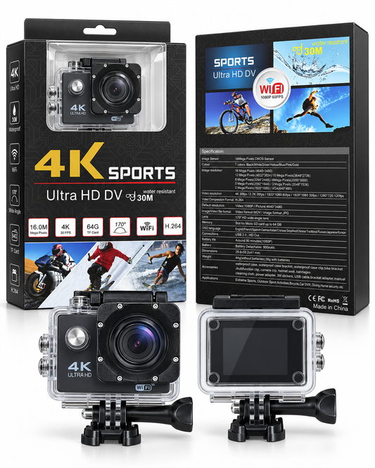 4K Ultra HD Sports Action Camera.