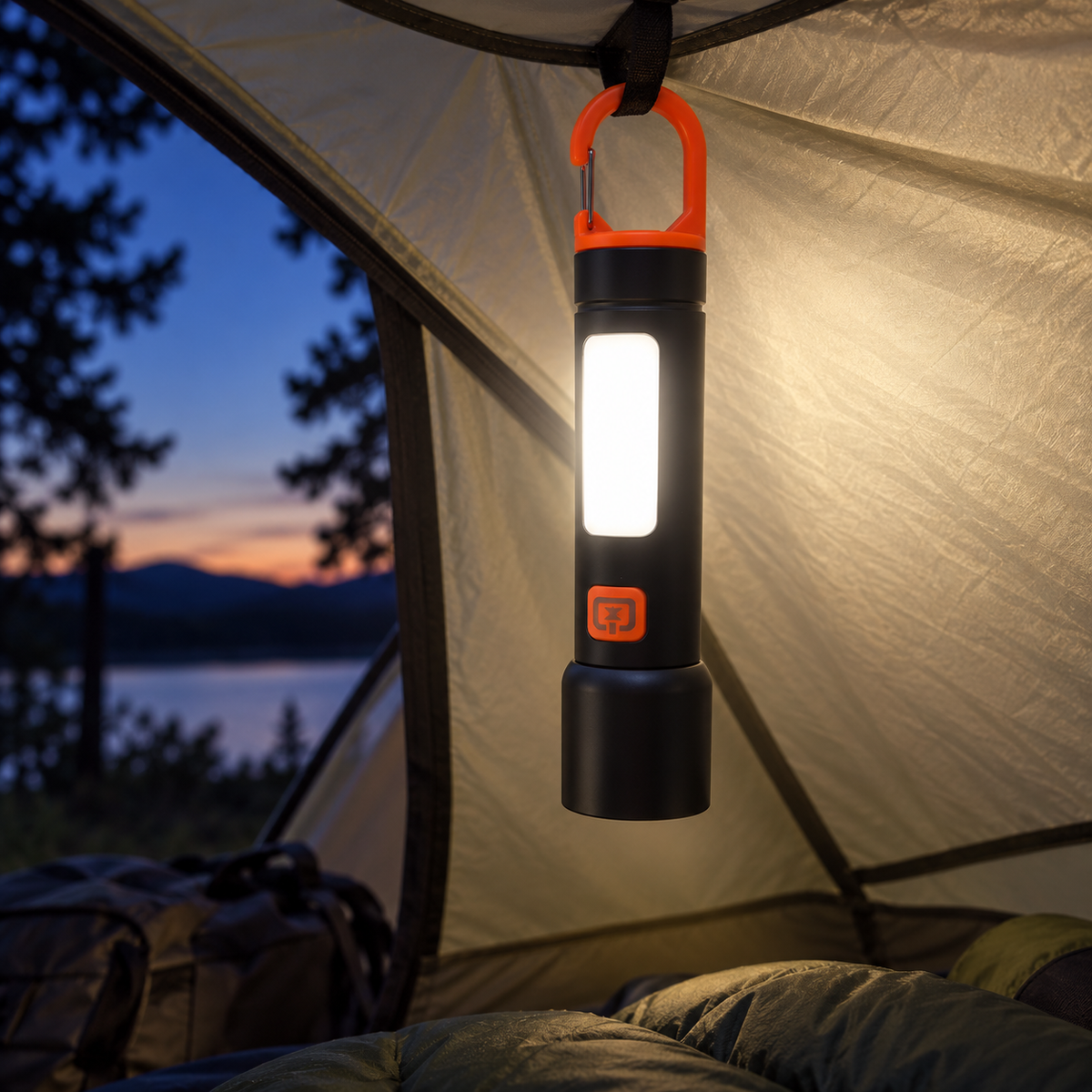 High-Power USB-C Rechargeable Torch with Hook, Zoom and Side Light