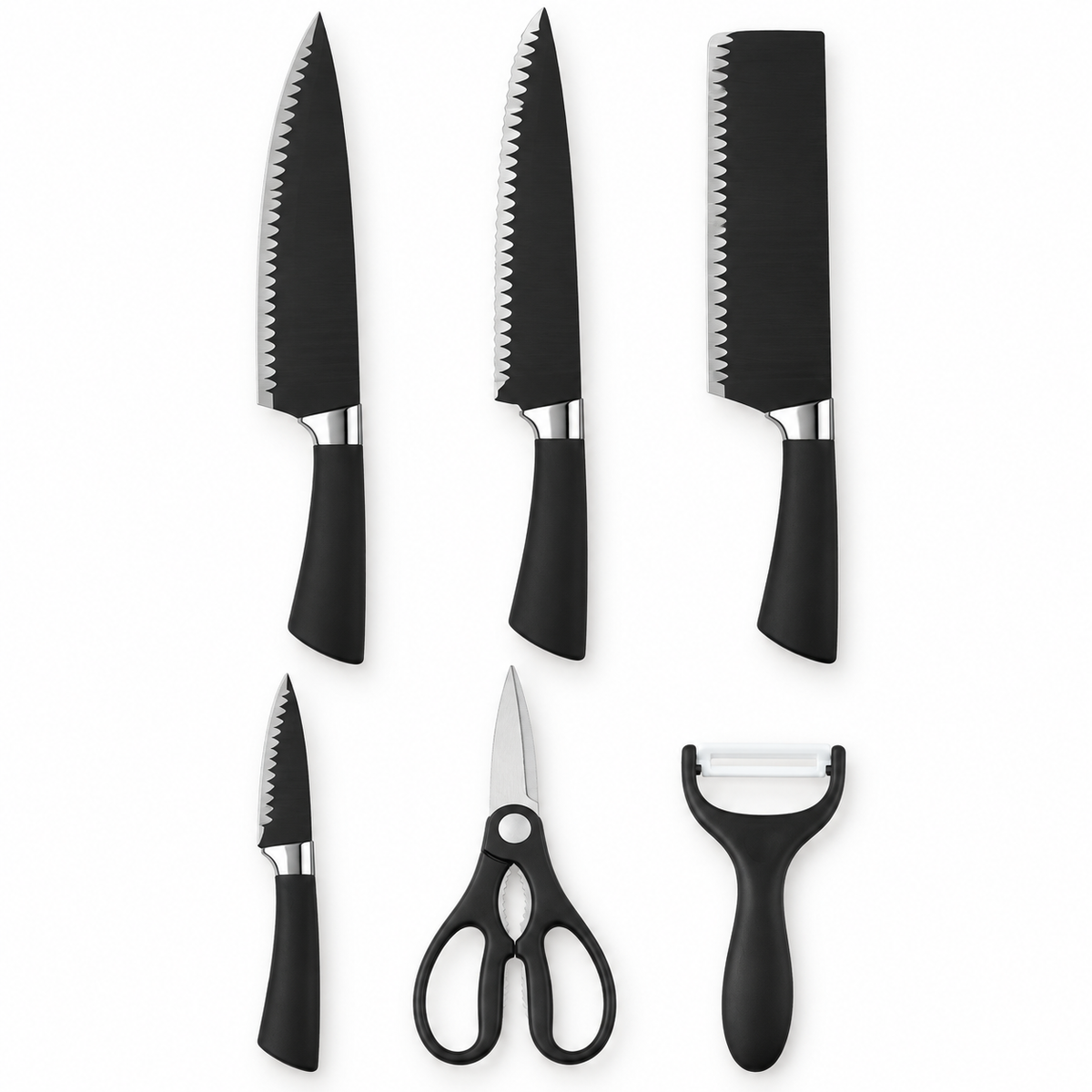 Würzburg 6-Piece Kitchen Knife, Scissors & Peeler Set – 18+