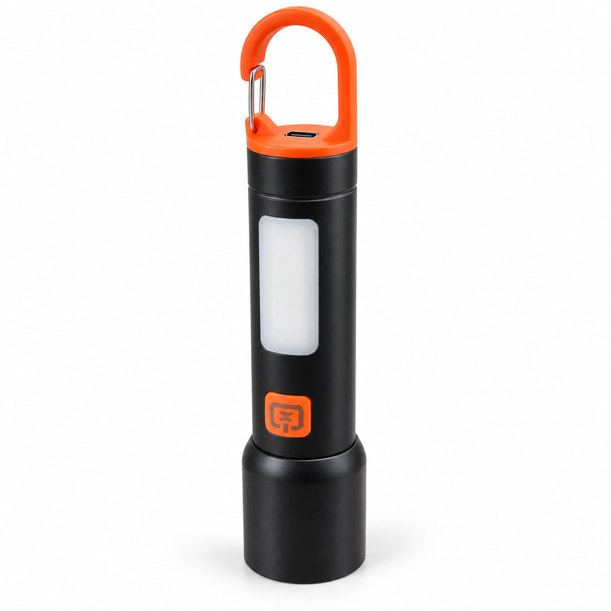 High-Power USB-C Rechargeable Torch with Hook, Zoom and Side Light