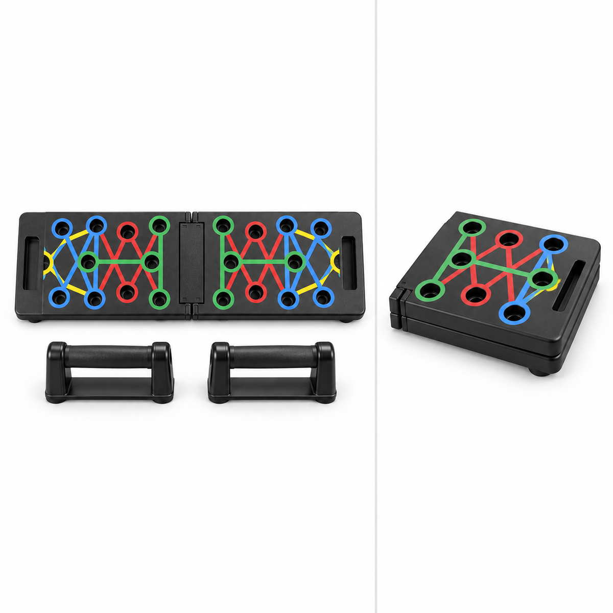 Foldable Colour-Coded Push-Up Board with Removable Handles