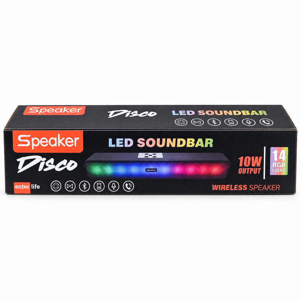 Wireless RGB LED Soundbar – 10W Bluetooth Speaker