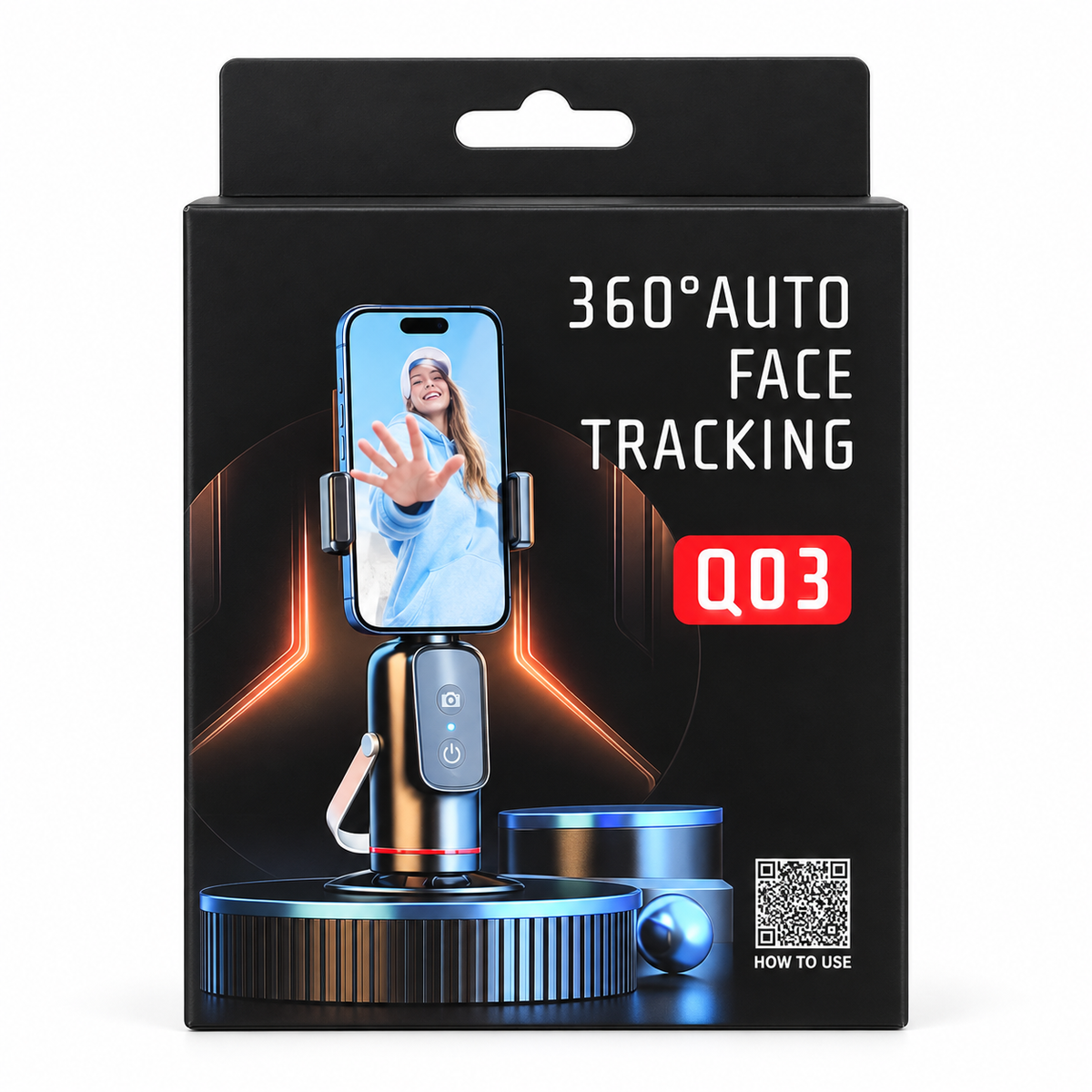 Q03 360° Automatic Face-Tracking Phone Holder with Gesture Control