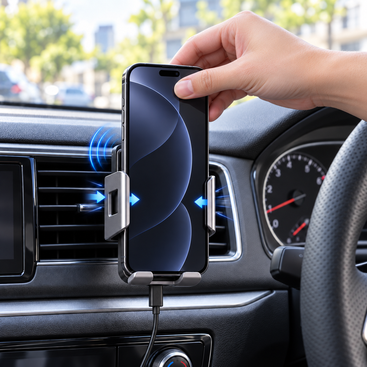 D18 15W Qi Wireless Charging Car Phone Holder – Automatic Clamp