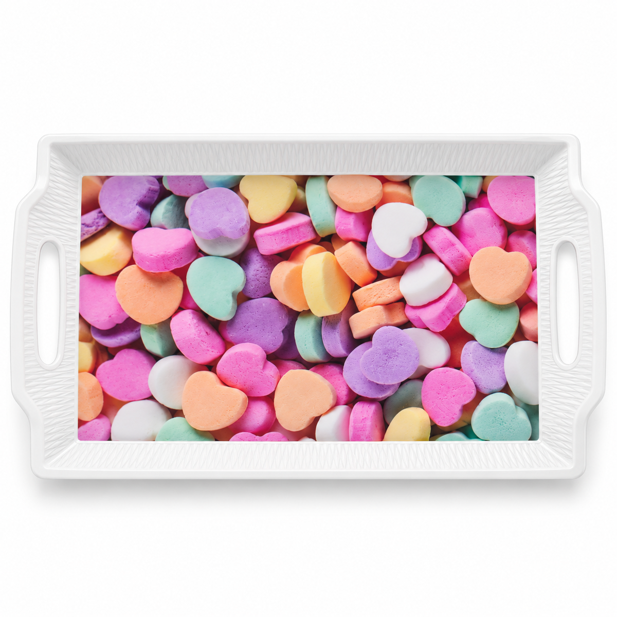 Decorative Plastic Serving Tray with Handles – Choice of Design