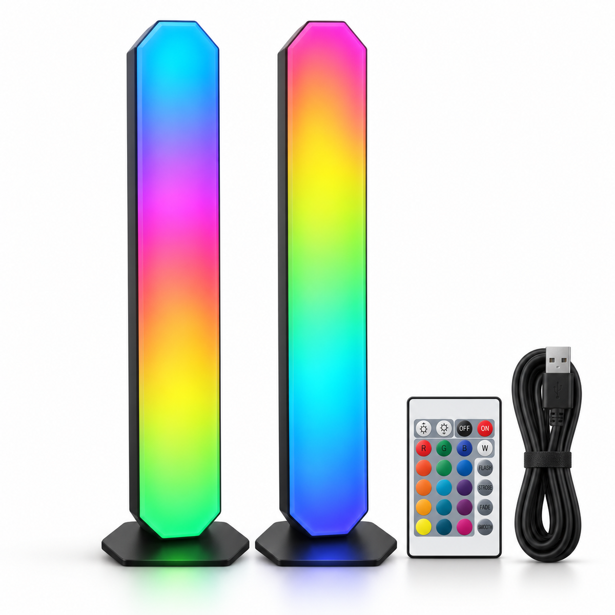 2-Pack RGB Ambient Light Bars with Remote Control