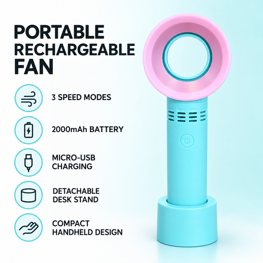 Zero 9 Advanced Portable Electric Fan- Turquoise & Pink