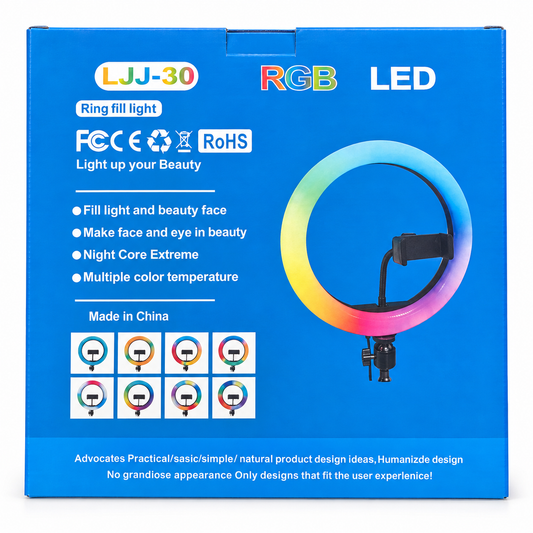 LJJ-30 RGB LED Ring Light with Adjustable Tripod