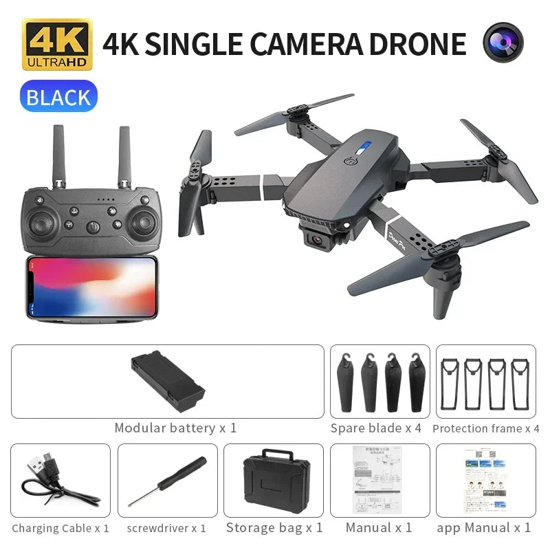 Professional mini remote control drone E88 4K HD aerial camera WiFi FPV foldable