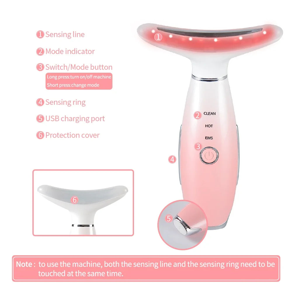 Neck And Face Beauty Device Face V-line Neckline Slimmer Neck Lifting Vibration Facial Massager