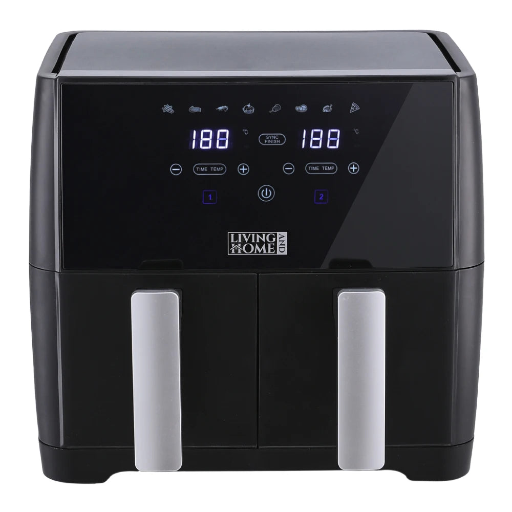 KOMORE 8L 1700W Touch Screen Dual Basket Air Fryer 80°C-200°C