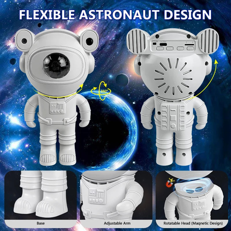 Newest Galaxy Projector Upgraded Astronaut Star Lamp Nebula Moon Ceiling Sky Night Light with Timer and Remote Bluetooth Speaker