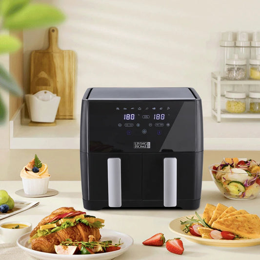 KOMORE 8L 1700W Touch Screen Dual Basket Air Fryer 80°C-200°C