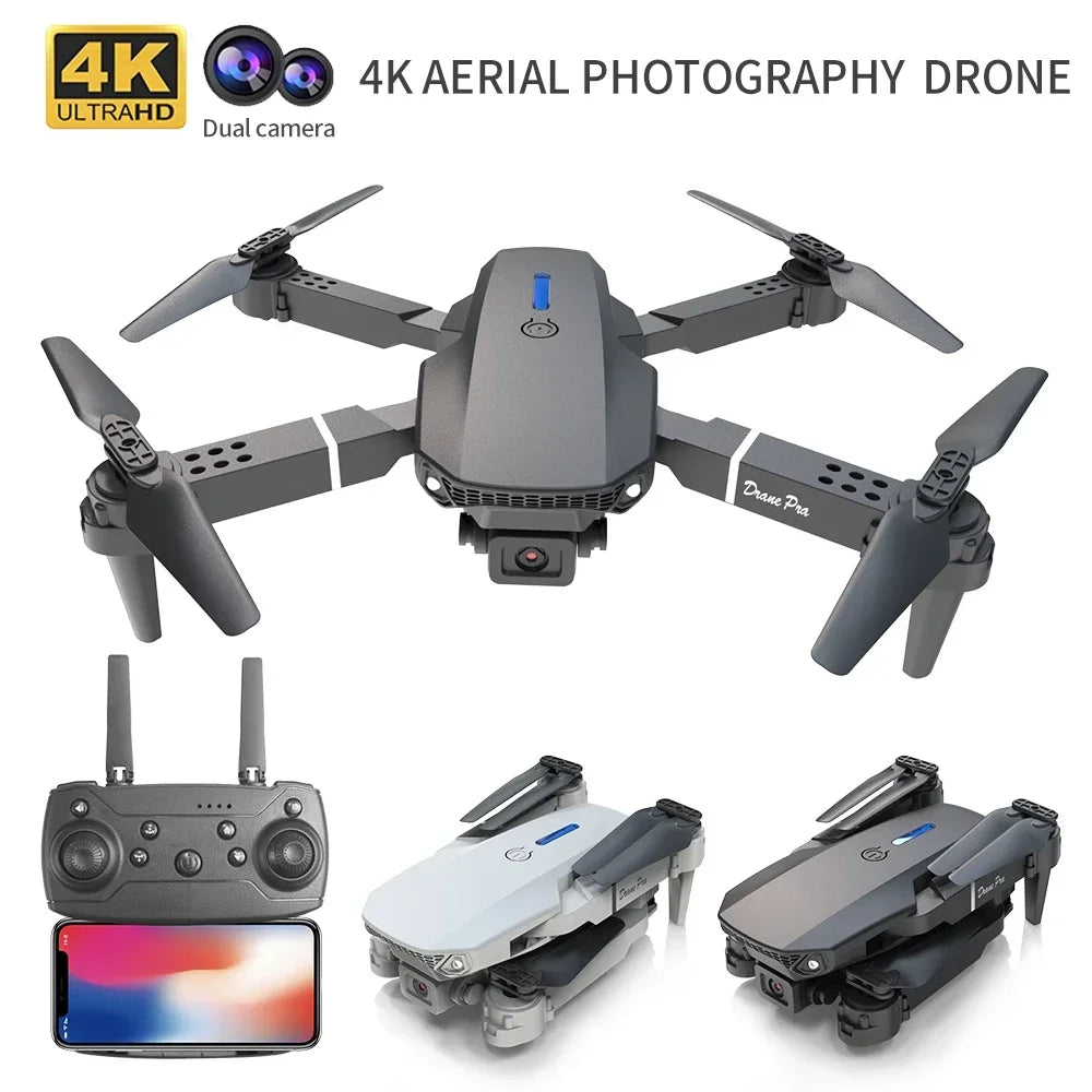 Professional mini remote control drone E88 4K HD aerial camera WiFi FPV foldable