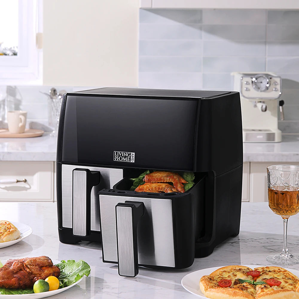 KOMORE 8L 1700W Touch Screen Dual Basket Air Fryer 80°C-200°C