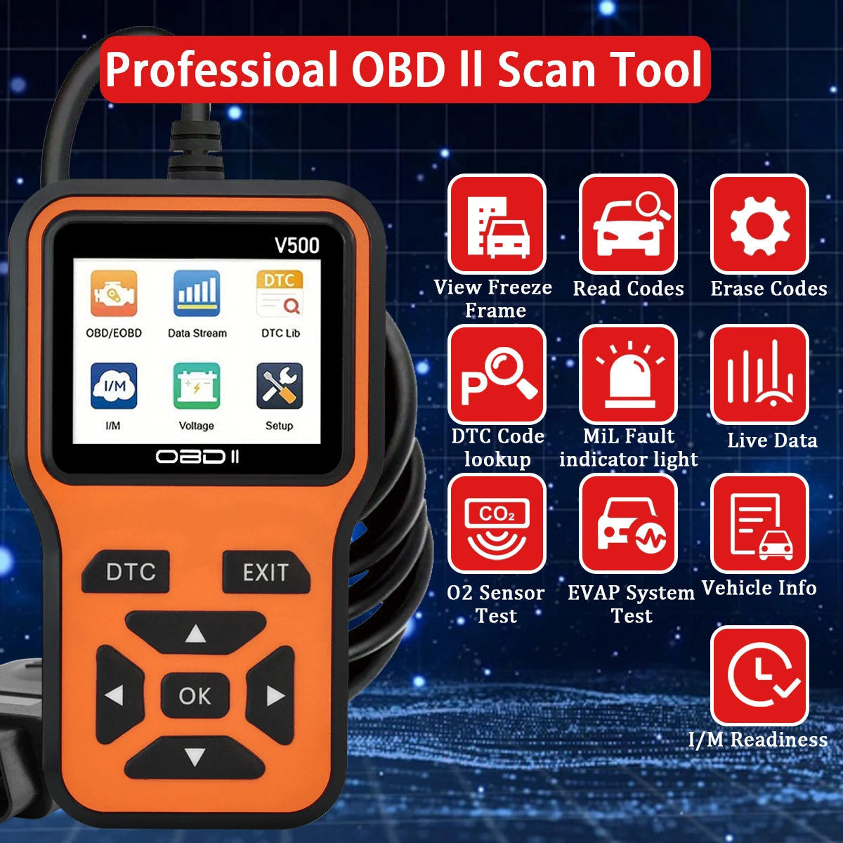 Car OBD2 Scanner Diagnostic Tool V500