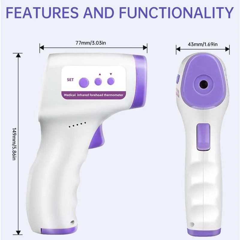 Medical Digital Thermometer Non Contact Infrared Body Temperature Device Fever Measure Tool for Baby & Adults Fever Monitor