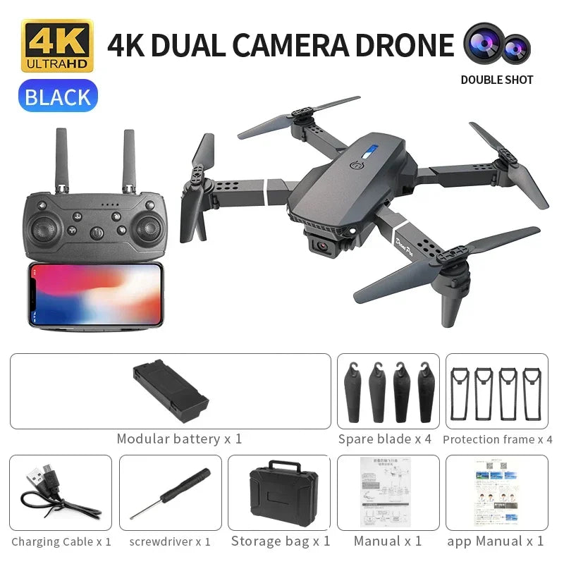 Professional mini remote control drone E88 4K HD aerial camera WiFi FPV foldable