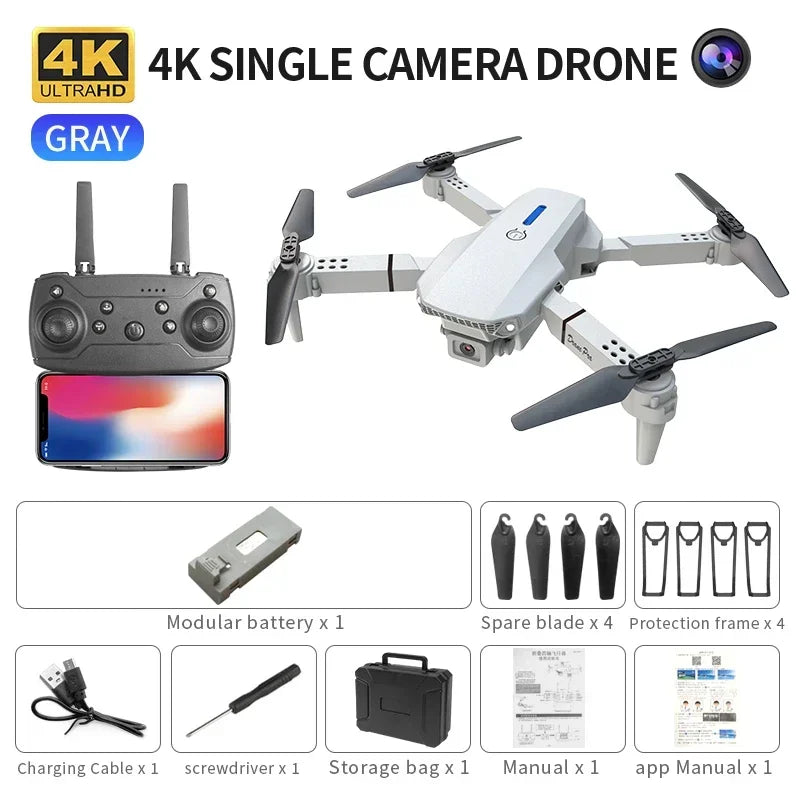 Professional mini remote control drone E88 4K HD aerial camera WiFi FPV foldable