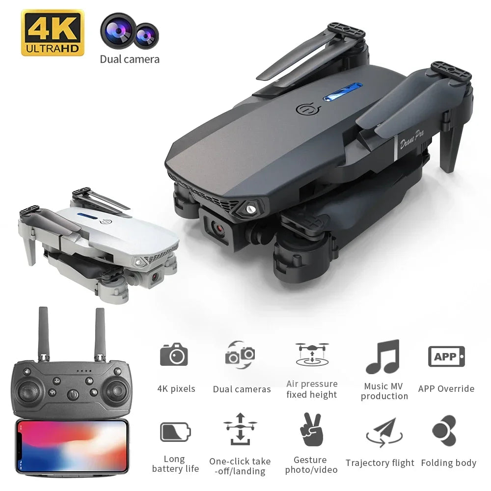 Professional mini remote control drone E88 4K HD aerial camera WiFi FPV foldable