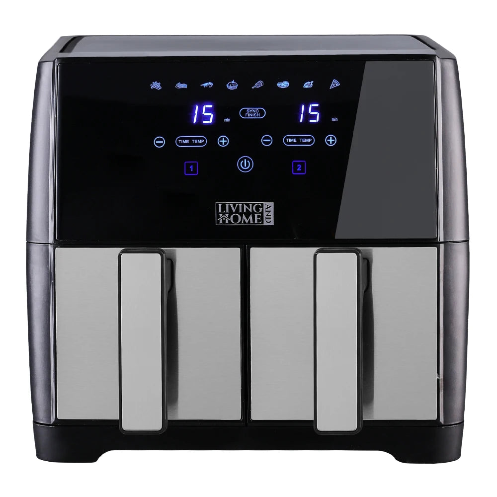 KOMORE 8L 1700W Touch Screen Dual Basket Air Fryer 80°C-200°C