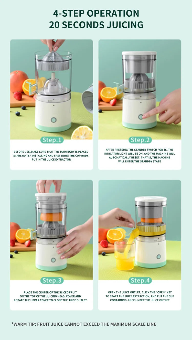 Portable Electric Juicer USB Charging Orange Lemon Fruit Blender Mini Household Juice Squeezer Mixer Citrus Juicer Fruit Juicer