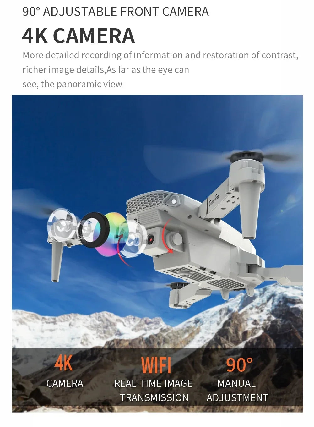 Professional mini remote control drone E88 4K HD aerial camera WiFi FPV foldable