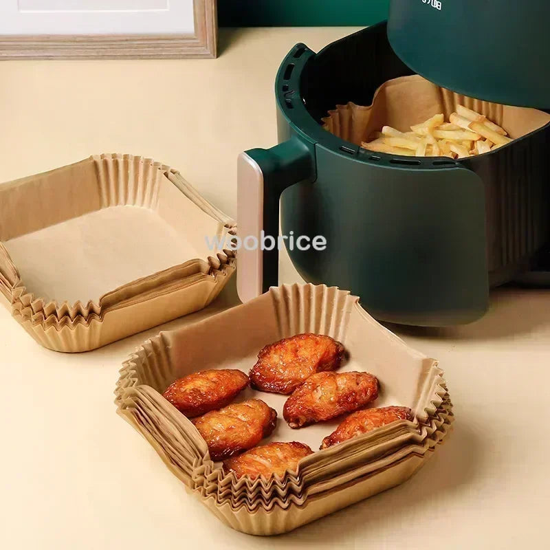 50/100pcs Air Fryer Disposable Liners, Non-Stick Airfryer Baking Papers, Non-stick Parchment Paper for airfryers