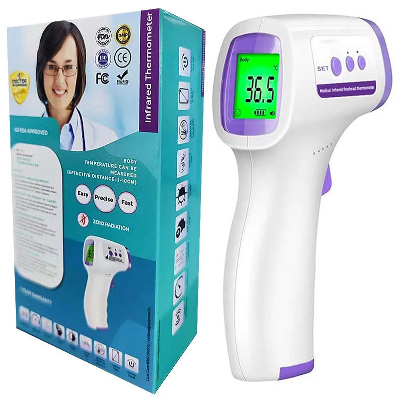 Medical Digital Thermometer Non Contact Infrared Body Temperature Device Fever Measure Tool for Baby & Adults Fever Monitor