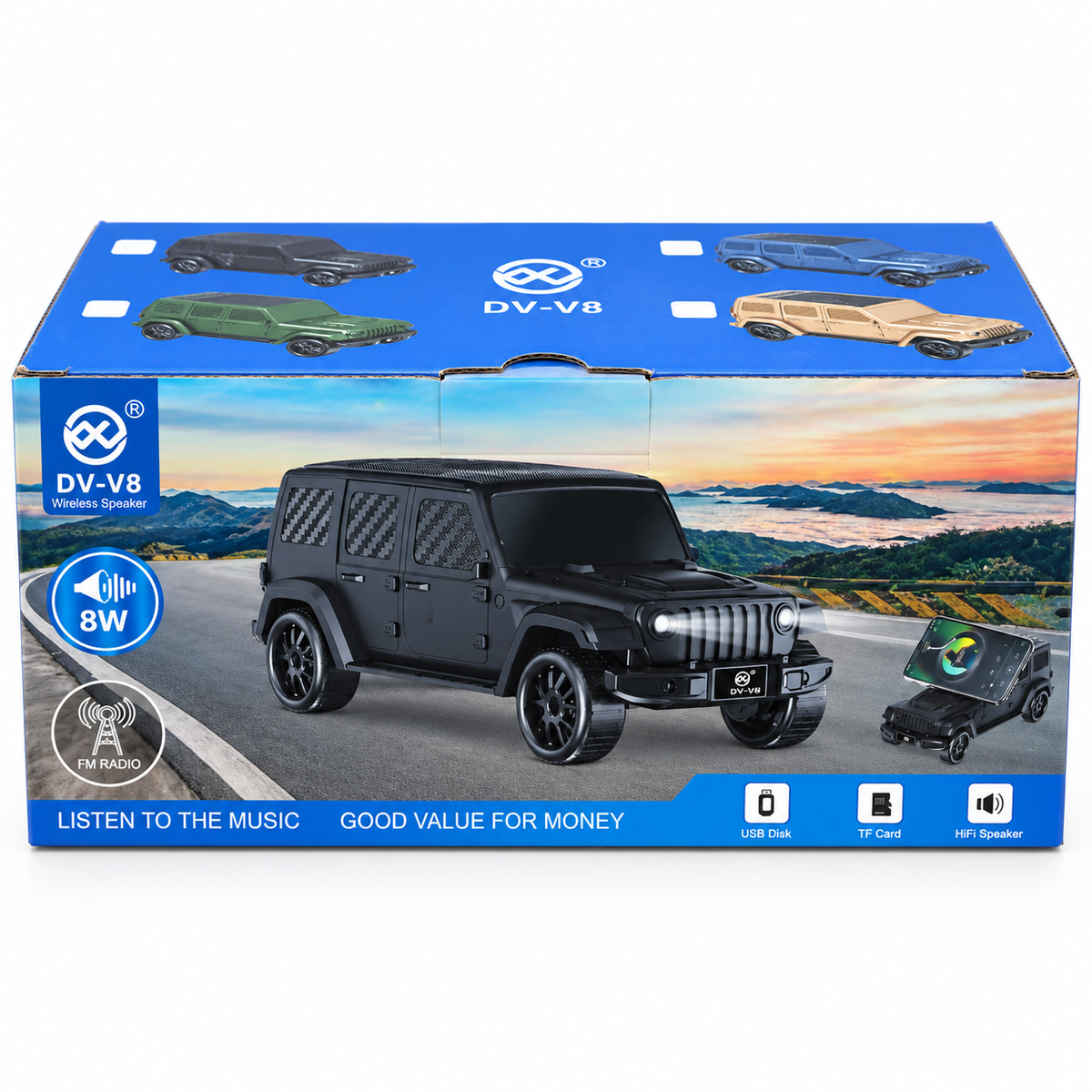 DV-V8 4X4 Style Car Bluetooth Speaker