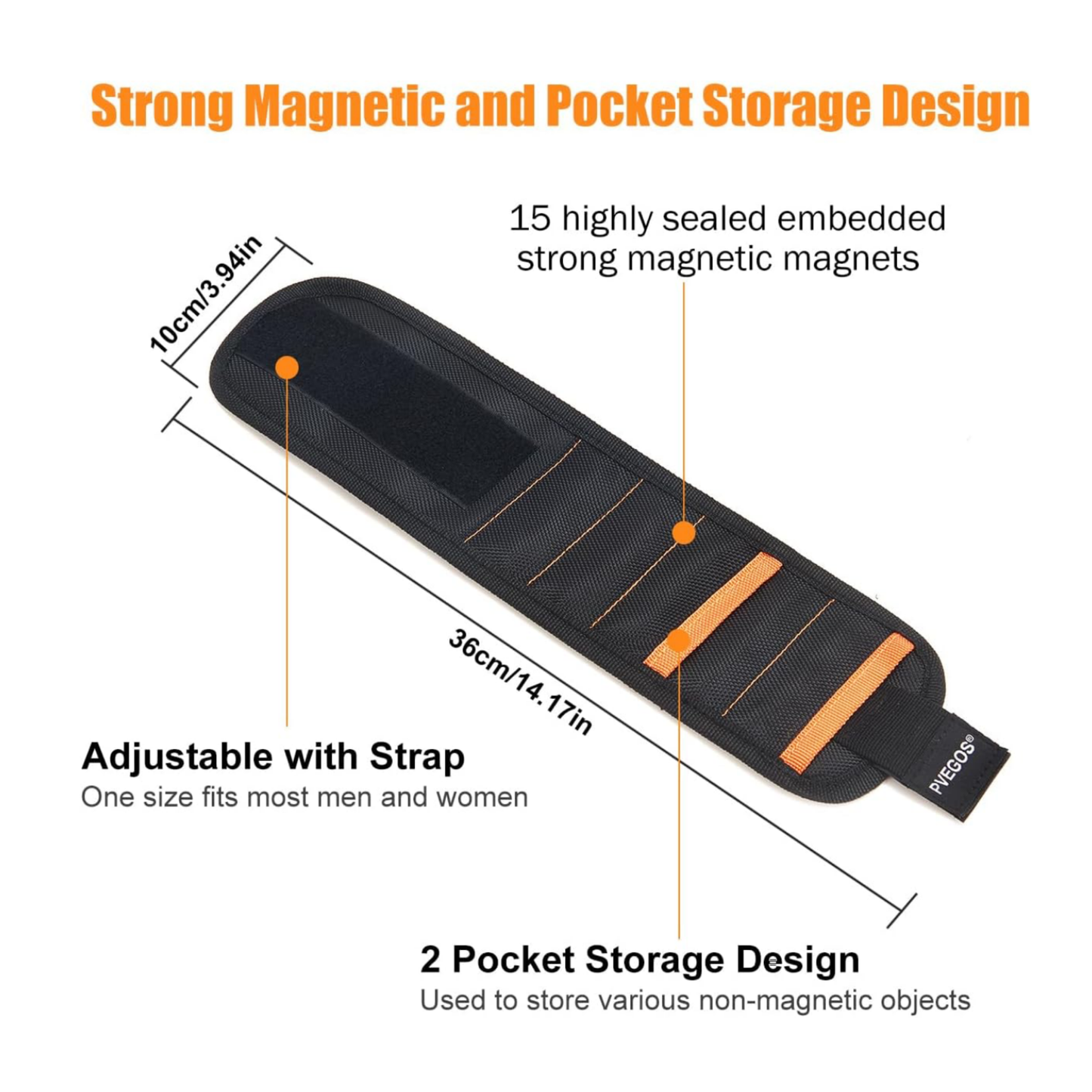 Magnetic Wristband & Tool Storage Bag – Great Gift for Men