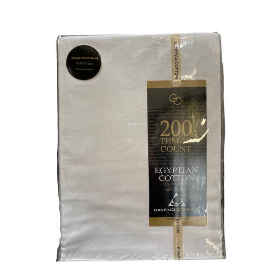 Egyptian Cotton Fitted Sheet – Single 91 x 193cm (White)