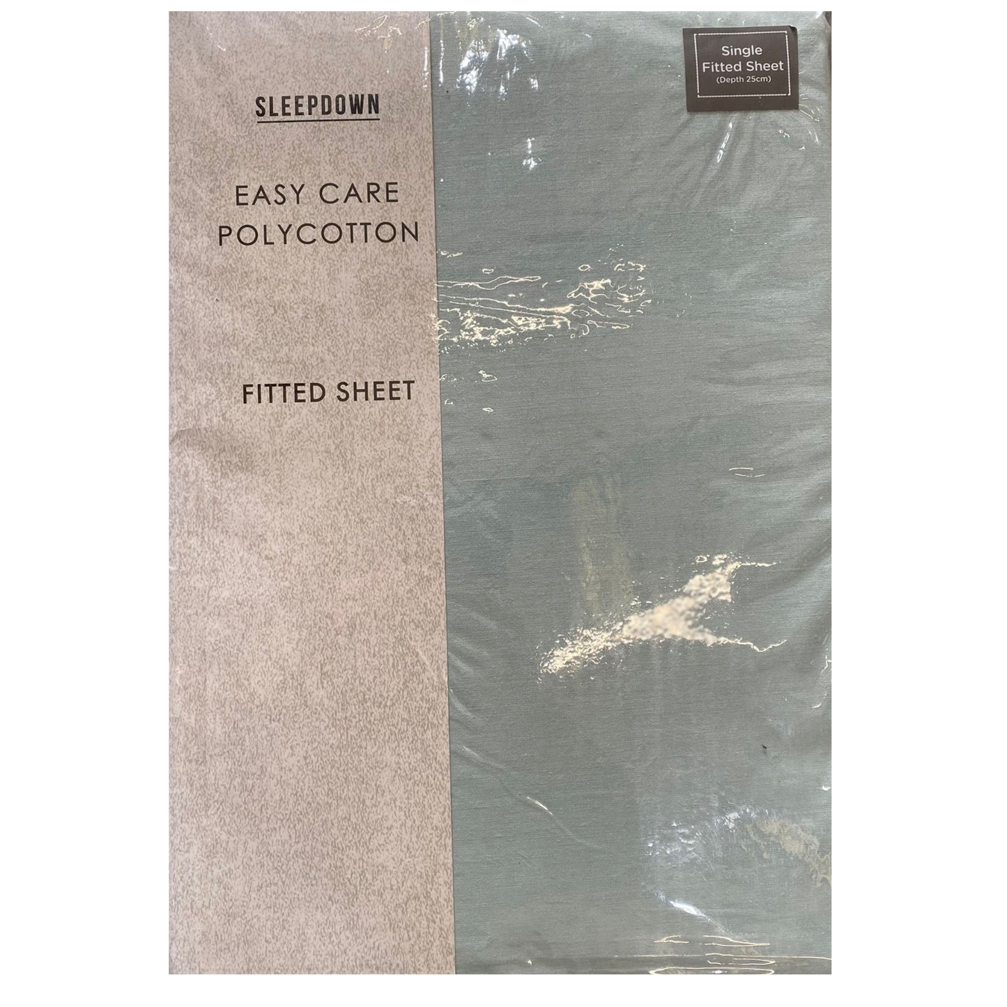 Sleepdown Fitted Sheet – Single 25cm Depth (Polycotton, Grey & Blue)